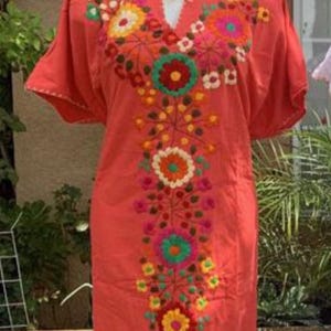 PLUS SIZE Vestido MARIA Bordado Mexicano, Embroidered Mexican Party dress, Beautiful embroidery Dresses, A-line shoulder dress