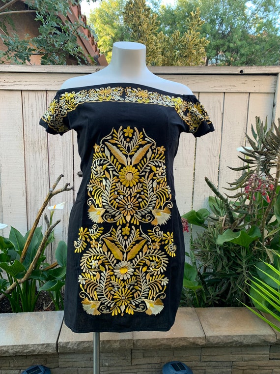 All Sizes* Vestido Diana Bordado Mexicano Campesina, Embroidered Mexican Party Dress, Beautiful Embroidery Dresses
