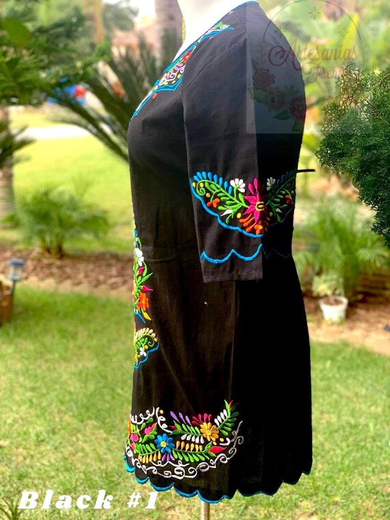 ALL Sizesvestido Kimono Onditas Mexicano Bordado Mini dress