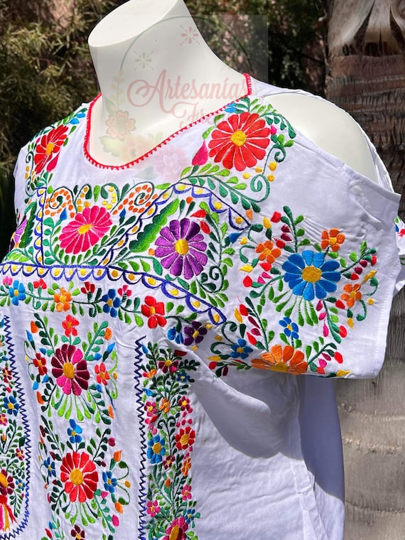 シャツ+ブラウス(半袖+袖なし) Vintage 90s Mexican embroidered blouse Vintage 80s 90s Guayabera Mexican Embroidered Cuban Cigar Camp