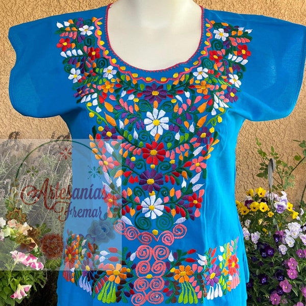 Mexican Embroidered Blouse - Etsy