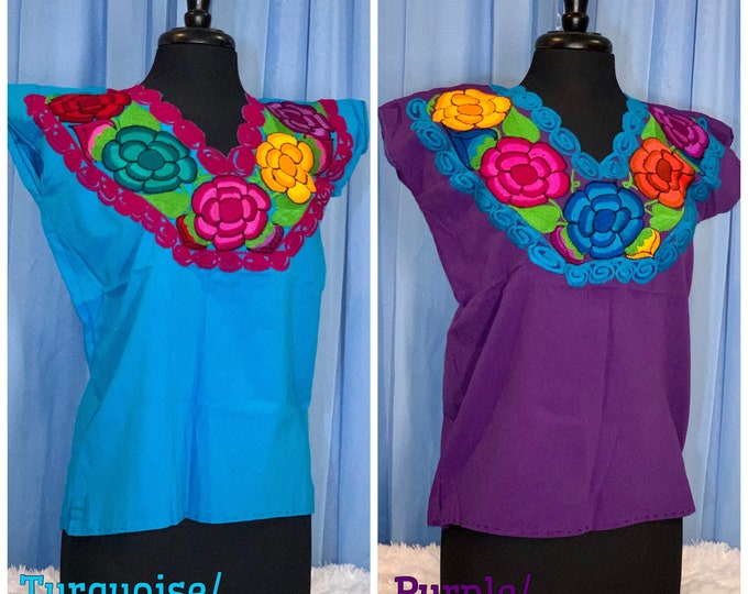 Traditional Mexican Shirt for Women Mexican Huipil Chiapas Ethnic Style