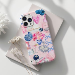 Coquette 8 Ball Collage Phone Case, Cute and Preppy Aesthetic, iPhone 16 15 14 13 12 11 Pro Max 8 Plus X, Samsung Galaxy S23 S22 S20 Ultra