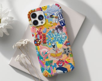 Cute & Trendy Collage Phone Case, Preppy Aesthetic Scrapbook iPhone Case, iPhone 15 Pro Max, iPhone 14 Plus, 14, iPhone 13, 12, 11, X, XR