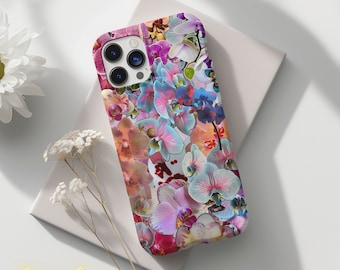 Orchid Collage Phone Case, Floral Design, Elegant Orchids, iPhone 15 14 13 12 11 Pro Max 8 Plus X, Samsung Galaxy S23 S22 S20 Ultra, Pixel 8