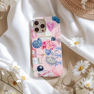 Coquette 8 Ball Collage Phone Case, Cute and Preppy Aesthetic, iPhone 15 14 13 12 11 Pro Max 8 Plus X, Samsung Galaxy S23 S22 S20 Ultra
