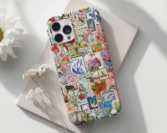 Stamps Collage Phone Case iPhone 15 14 13 12 11 Pro Max 8 Plus X, Samsung Galaxy S23 S22 S20 Ultra