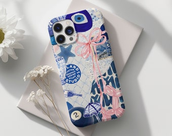Coquette 8 Ball Collage-telefoonhoesje, preppy en schattig Aesthetic Collage iPhone 15 14 13 12 11 Pro Max 8 Plus X, Samsung Galaxy S23 S22 S20 Ultra