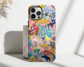 Cute & Trendy Collage Phone Case, Preppy Aesthetic Scrapbook iPhone Case, iPhone 15 Pro Max, iPhone 14 Plus, 14, iPhone 13, 12, 11, X, XR