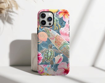 Girly Coastal Collage-telefoonhoesje, Coastal Ocean Collage-telefoonhoesje, iPhone 15 14 13 12 11 Pro Max 8 Plus X, Samsung Galaxy S23 S22 S20 Ultra