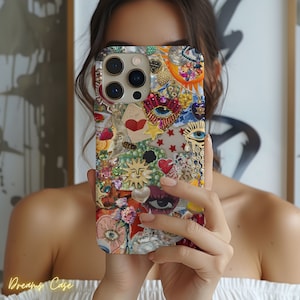 Mosaic Collage Phone Case, Mosaic Glass Tiles iPhone Case,  iPhone 15 14 13 12 11 Pro Max 8 Plus X, Samsung Galaxy S23 S22 S20 Ultra