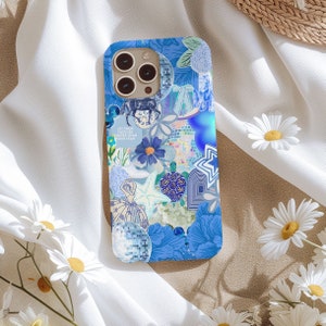 Blue Coquette Collage Phone Case, Cute Soft Girl Era, Preppy Phone Case, iPhone 15 14 13 12 11 Pro Max 8 Plus X, Samsung Galaxy S23 S22 S20