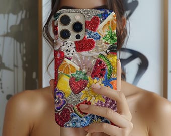 Colorful Mosaic Phone Case,Vintage Mosaic Art,Trendy Festival Phone Case, iPhone 16 15 14 13 12 11 Pro Max 8 Plus X, Samsung Galaxy S24 S23