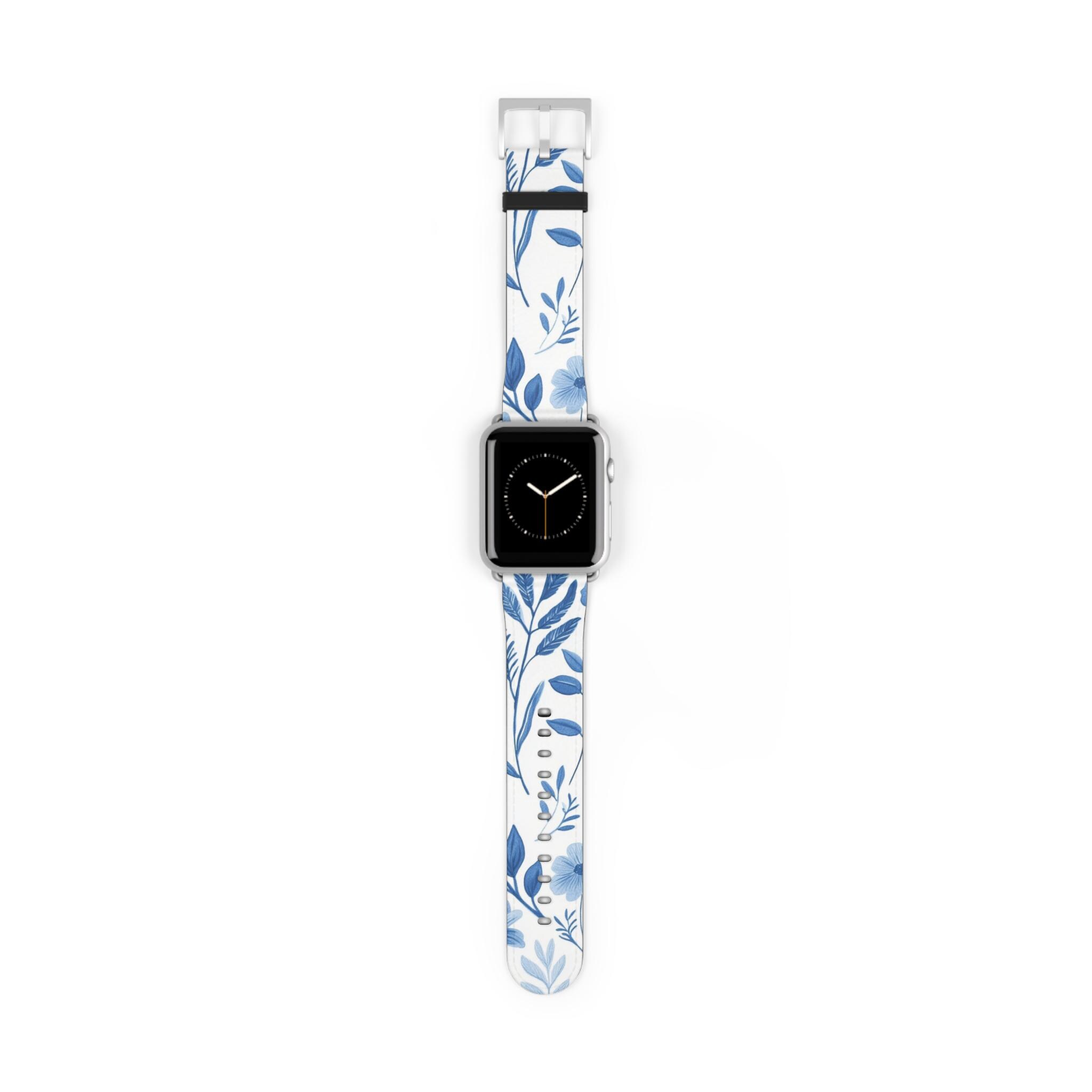【botanical】Apple Watch バンド Blue Botanical Nature Apple Watch Band, Apple Watch Series 1, 2, 3