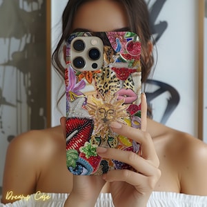 Mosaic Collage Phone Case, Mosaic Glass Tiles iPhone Case, Art Cover for iPhone 16 15 Pro Max, iPhone 14 Plus, 14, 13, 12, 11, X, XR, XS