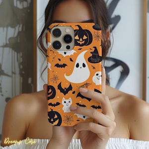 Cute Halloween Collage Case,  Halloween Party Spooky Phone case for her, iPhone 15 14 13 XR X XS Max 12 Mini Pro SE 7 8 Plus Galaxy S24