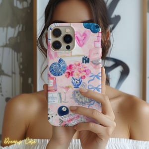 Coquette 8 Ball Collage Phone Case, Cute and Preppy Aesthetic, iPhone 15 14 13 12 11 Pro Max 8 Plus X, Samsung Galaxy S23 S22 S20 Ultra