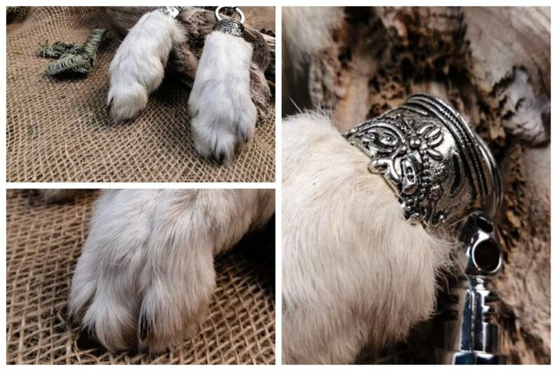 Lucky Rabbit's foot paw Keychain Talisman Etsy