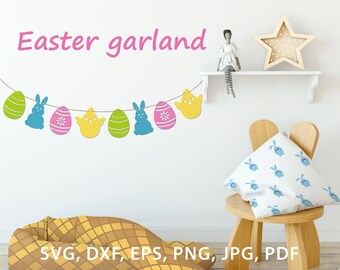 Easter Garland Svg Etsy
