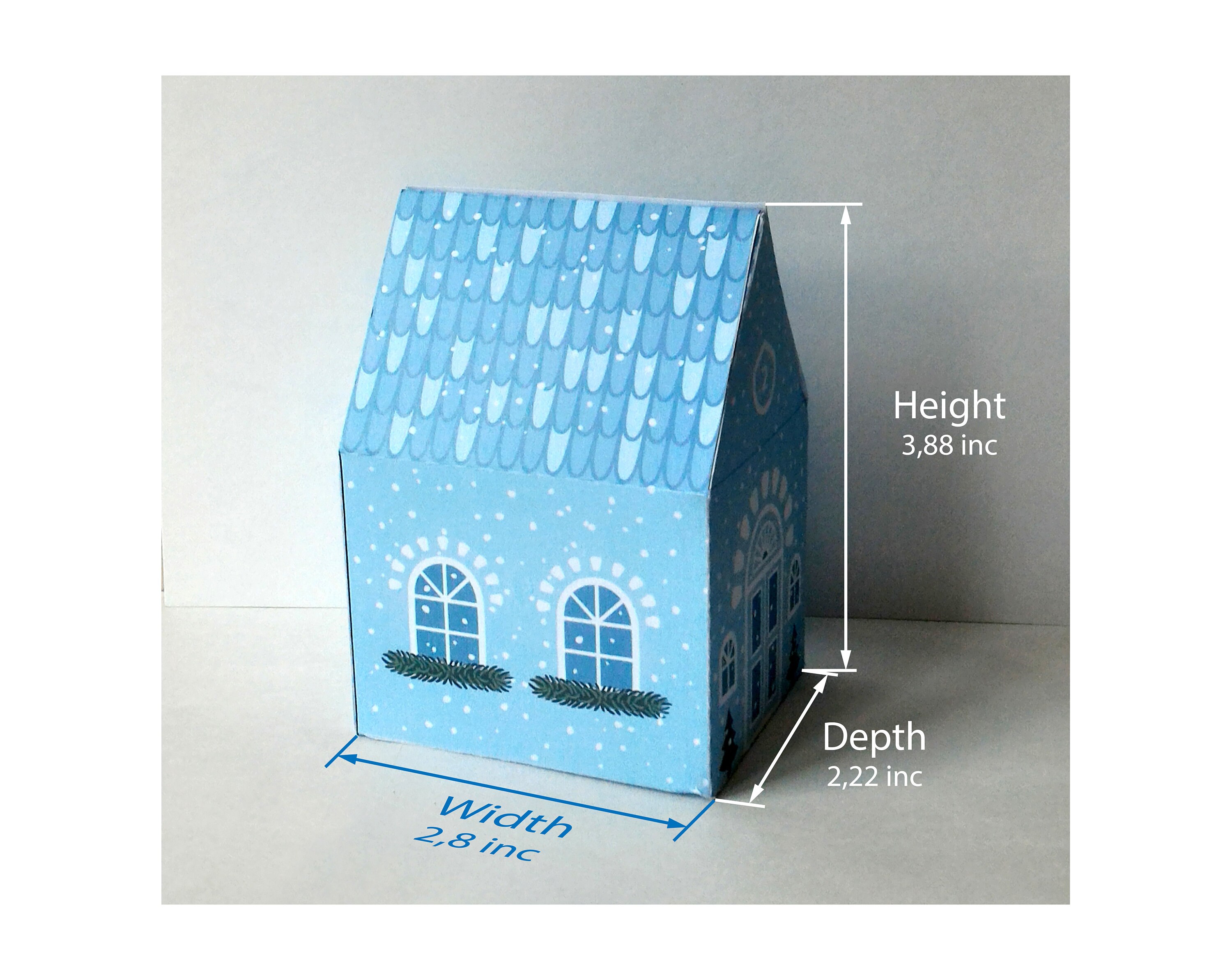 Printable Advent calendar house boxes Christmas village 3D Etsy