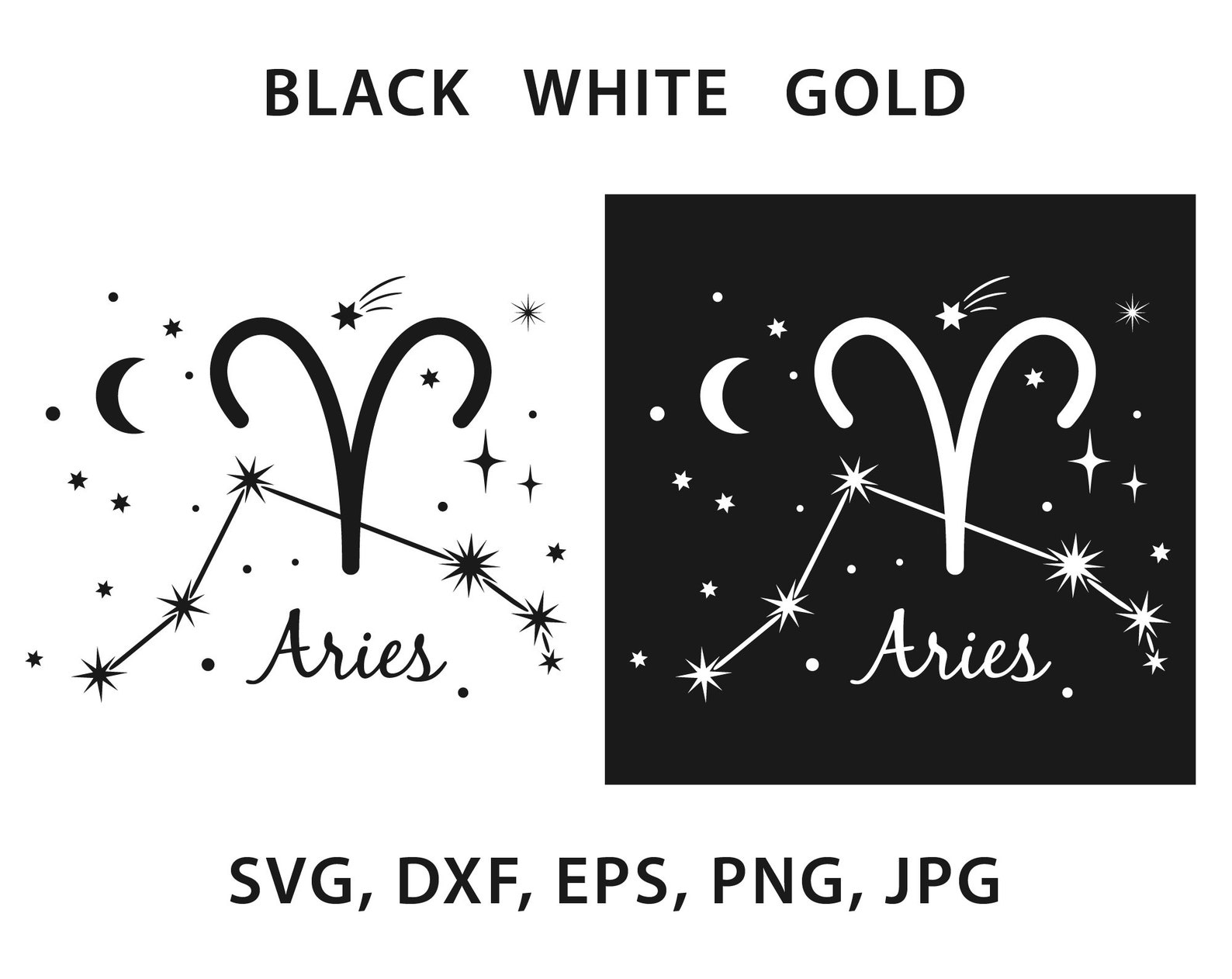 Aries Zodiac Svg Aries gold sign SVG files for Cricut Etsy