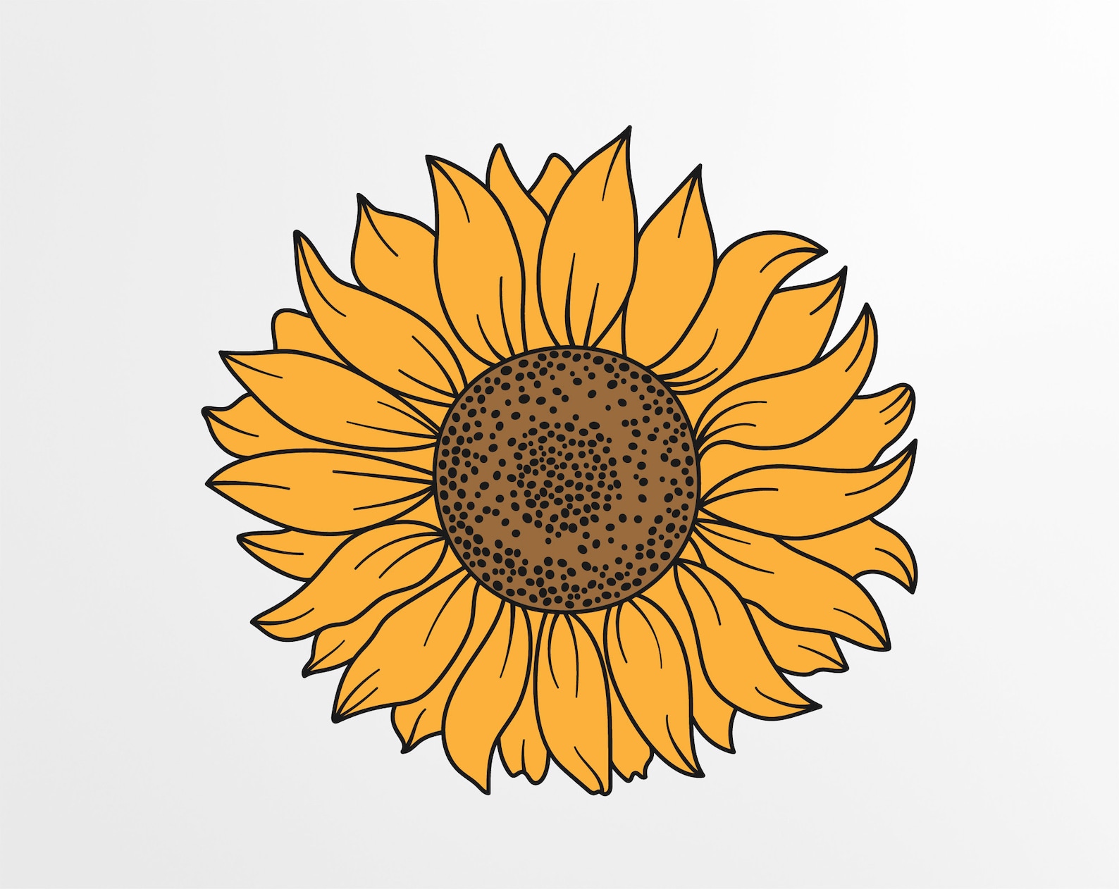 Sunflower SVG files for Cricut Hand drawn Floral botanical | Etsy