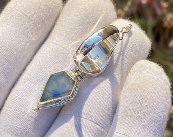 Labradorite Poison Ring, 925 Sterling Silver Plated Compartment Ring, Handmade Jewelry ,Gift For Special