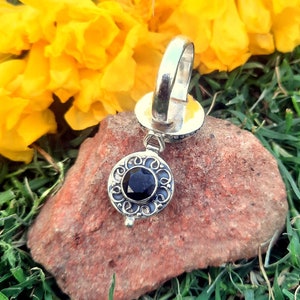 Schneiden Sie schwarze Onyx Ring, Poison Ring, 925 Sterling Silber Schmuck, handgemachte Fach Ringe, kleines schönes Geschenk für besonderen Anlass