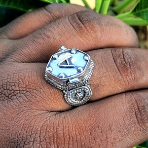 Anillo de veneno con letra, anillo de veneno con nombre personalizado, joyería de plata de ley 925, joyería con letras de la A a la Z, regalo de Navidad para personas especiales