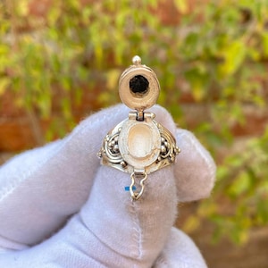 Beautiful Black Onyx Ring, Compartment Ring, 925 Sterling Silver Jewellery, Handmade Pill Box Ring, Small Unique Gift For Special Occasion