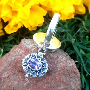 Secret Amethyst Ring, Silver Poison Ring, 925 Sterling Silver Secret Compartment Locket Antique Pill Box Christmas Day Gift For Special
