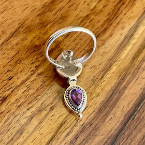 Poison Ring,Natural Amethyst Cut Handmade Locket Ring in 925 Sterling Silver, Pill Box Jewelry, Unique Gift For Her