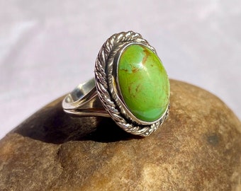 Bague cuivre vert turquoise : bijoux tendance bohème plaqué argent sterling