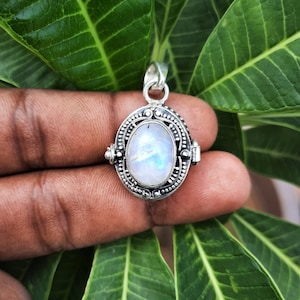 Poison Pendant, Rainbow Moonstone Locket, 925 Sterling Silver Handmade Necklace, Unique Compartment Pendant, Christmas Gift for Loved Ones