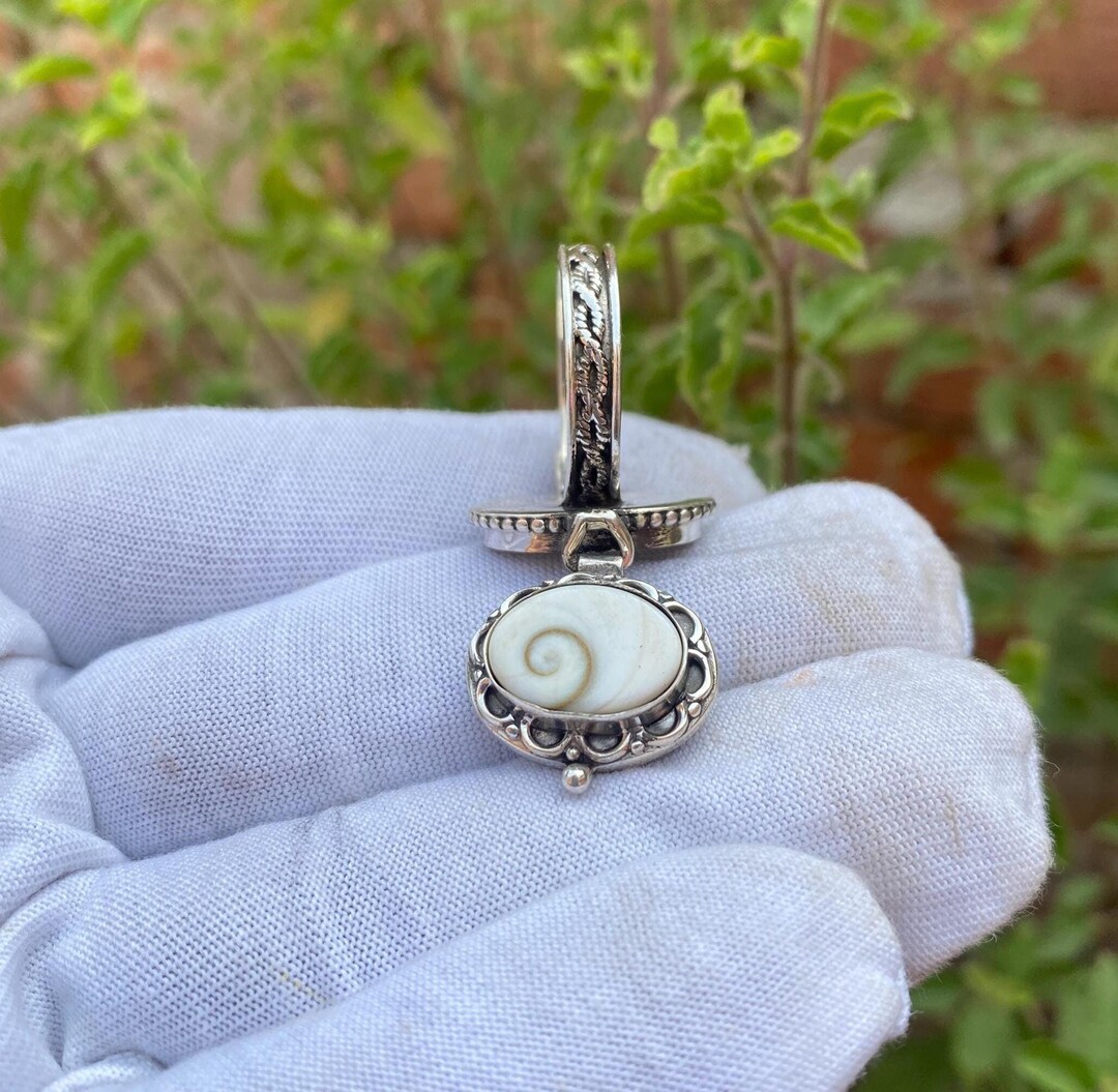 Shiva Eye Shell Ring: Handmade Sterling Silver Plated Poisoner Ring - Etsy