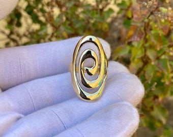 Handmade Brass Material  Swirl Ring, Minimalist Jewelry, Spiral Ring Gift For Her