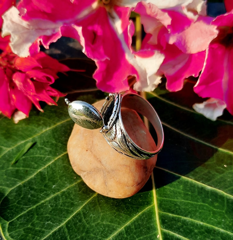gift Secret Message Ring handmade ring sterling silver 925 ring with out Stone Ring Solid poison ring love ring,small box ring