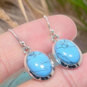 Turquoise Earrings - Handmade Boho Jewelry, Dangle Earrings with Natural Gemstones, Perfect Gift for Her & Everyday Wear
