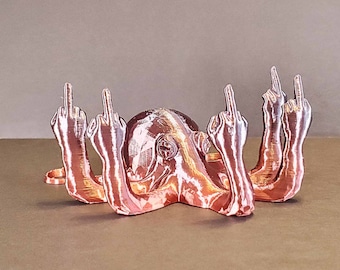 Fucktopus Middle Finger Octopus 90 Colors: Gag Gift Middle Finger, Valentines Gift, Vulgar Desk Ornament, Angrypus, Rude, Octopoda, Vulgaris