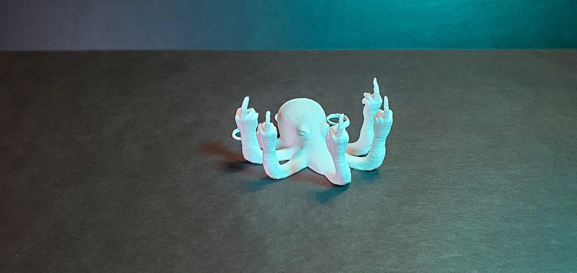 Fucktopus Octopus 70 Colors Middle Finger 3D Printed | Etsy