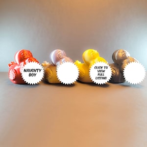 Naughty Rubber Duck in 90 Colors - Bachelorette Party Supplies, Fun Valentine's Gift, Gag & Romance Art, Funny Figurine, Playful Romance Art