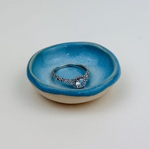 Light Blue Tiny Ring Dish, Jewelry Tray, Ring Holder, Engagement Gift, wedding gift