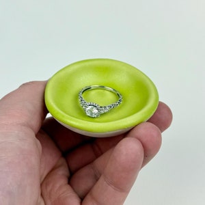Chartreuse Tiny Ring Dish, Jewelry Tray, Ring Holder, Engagement Gift, wedding gift