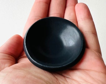 Matte Black Tiny Ring Dish, tiny bowl, porcelain, engagement gift, wedding gift