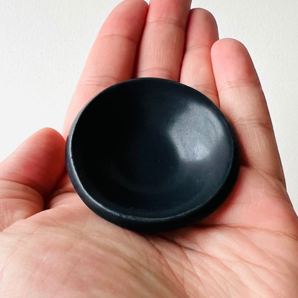 Matte Black Tiny Ring Dish, tiny bowl, porcelain, engagement gift, wedding gift