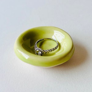 Pear Green Tiny Porcelain Ring Dish Jewelry Tray Ring Holder Engagement Gift