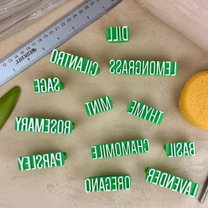 Sellos para hierbas para marcadores de jardín de arcilla, herramientas de cerámica, sellos para hierbas y verduras, sellos para marcar el jardín.