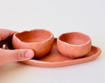 Piccolo set di fioriere in terracotta, vaso per piante in ceramica, fioriera per interni