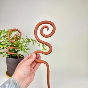 Großer verschnörkelter Pflanzeneinsatz aus Terrakotta, Terrakotta, Pflanzenstütze für Kletterpflanzen MADE TO ORDER, Gartenarbeit