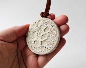 Crater Moon Ceramic Ornament, Christmas Ornament, ceramic ornament, full moon